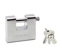 Master Lock Cadenas 680EURD rectangulaire en zinc à clé, gris, 8 x 9,5 x 2,9 cm