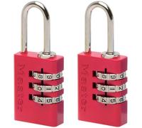 Master Lock 7620EURTCOL Lot de 2 Cadenas à Combinaison Programmable en Aluminium, Couleur Aléatoire, 2 x 5,5 x 0,9 cm