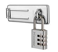 Master Lock 7630703EURD Pack Comprenant un Moraillon de Porte et un Cadenas à Code