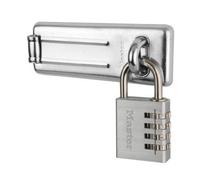Master Lock 7640704EURD Pack Comprenant un Moraillon de Porte et un Cadenas à Code