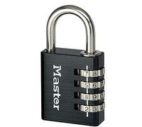 Master Lock 7640EURDBLK Cadenas à Combinaison Programmable en Aluminium, Noir, 4 x 7,8 x 1,5 cm