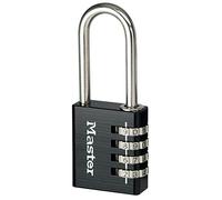 Master Lock Cadenas à combinaison 7640EURDBLKLH Programmable Aluminium Anse longue Noir