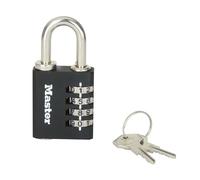 Master Lock 7641EURDBLK Cadenas à combinaison et clé de secours pour un usage intérieur, 78 x 40 x 16 mm
