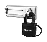 Master Lock 7804704EURD Pack Comprenant un Moraillon de Porte et un Cadenas à Clé, Noir