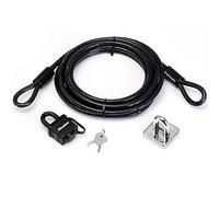 Master Lock 8271EURDAT Câble antivol à boucles avec Cadenas à Clé et Point d'Ancrage, 4,5 m