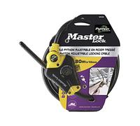Master Lock Câble de sécurité 8433EURD, serrure à clé, noir, réglable 30 cm à 1,8 m