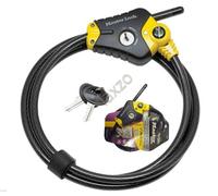 Master Lock Câble de sécurité 8433EURD, serrure à clé, noir, réglable 30 cm à 1,8 m