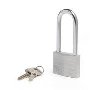 Master Lock 9150EURDLJ Cadenas à Clé en Aluminium Massif avec Anse Longue, Gris, 5 x 10,7 x 1,4 cm