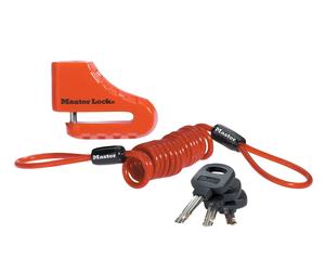 MASTER LOCK Antivol bloque-disque de 5cm avec anse en acier ; rouge
