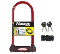MASTER LOCK Antivol Vélo U [A Clé] [Support de Vélo Universel] [Antivol Certifié] [Modèle XL] [Rouge] 8195EURDPROCOLWR - Idéal pour les Vélos, Vélos Electriques, VTT et autres