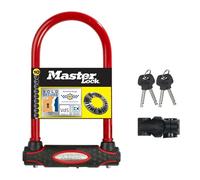 MASTER LOCK Antivol Vélo U [A Clé] [Support de Vélo Universel] [Antivol Certifié] [Rouge] 8195EURDPROCOLR - Idéal pour les Vélos, Vélos Electriques, VTT et autres