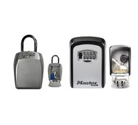 Master Lock Boite a clef sécurité renforcée, A Anse, Extérieur, 18.8 x 10.5 x 4.6 cm & Boite a clef sécurisée, Fixation murale, Extérieur, 11.9 x 8.5 x 3.6 cm, Gris/Noir