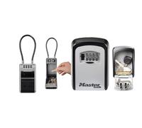 Master Lock Boite a clefs nouveau design, à Anse Flexible, Large Capacité, Haute Sécurité & Boite a clef sécurisée, Fixation murale, Extérieur, 11.9 x 8.5 x 3.6 cm, Gris/Noir
