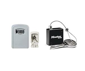 Master Lock Boite à Clés Sécurisée + Câble Rétractable [Format M] [Murale] [Blanc] - 5401EURDCRM - Select Access Coffre de Rangement pour Partager Vos Clés en Toute Sécurité