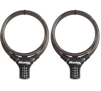 MASTER LOCK Cable Antivol Vélo [90 cm Câble] [Combinaison] [Extérieur] 8229EURDPRO - Idéal pour Vélo, Vélo Electrique, Skateboard, Poussettes, Tondeuses et autres Equipements (Lot de 2)