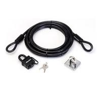 Master Lock Câble antivol 8271EURDAT – Acier laminé tressé, cadenas à clé, point d'ancrage 4,5 m