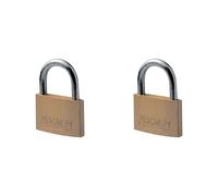 Master Lock CAD20 Petit Cadenas Magnum en Laiton Massif et à Clé, Doré, 3.00 x 0.6 x 2.00 CM (Lot de 2)