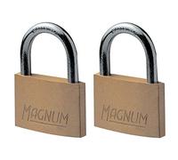 Master Lock CAD40T Pack de 2 Cadenas Magnum en Laiton Massif et à Clé, Doré, 5,4 x 4 x 1 cm