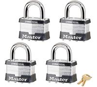 Master Lock Cadenas - Corps de 5,1 cm x anse de 2,5 cm, quatre (4) verrous à clés identiques 5 NKA-4 avec technologie Bump Stop