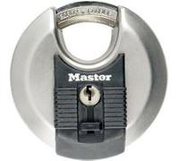Master Lock Cadenas disque Excell M40EURD Acier inox 70 mm Hauteur anse 16 mm Argenté et noir