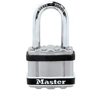 MASTER LOCK Cadenas en Acier Laminé Haute Sécurité [Protection en acier inoxydable] M1EURDLFSTS - Sécuriser bateaux et portails en milieu maritime - Argenté