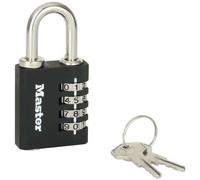 Master Lock Cadenas à combinaison 7641EURDBLK – Clé de secours, usage intérieur, 78 x 40 x 16 mm
