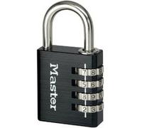 Master Lock 7640EURDBLK Cadenas à Combinaison Programmable en Aluminium, Noir, 4 x 7,8 x 1,5 cm