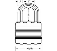 Master Lock cadenas Excell pack de 3 acier 52 mm M5EURTRILF