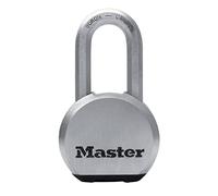 Master Lock – Cadenas haute sécurité M830EURDLH – À clé, Acier inoxydable, Anse longue, Argent