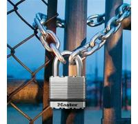 Master Lock Cadenas Haute Sécurité [A Clé] [Acier Laminé] [Extérieur] [Anse L] M1eurdlh - Idéal Pour Les Remises, Les Garages, Les Clôtures Et Les Portails 45 Mm - 51 Mm Shackle