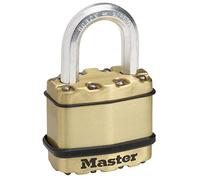 Master Lock Cadenas haute sécurité M1BEURD, à clé, acier laminé finition laiton, extérieur, ocre