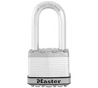 MASTER LOCK Cadenas Très Haute Sécurité [A Clé] [Acier Laminé] [Extérieur] [Anse L] M5EURDLH - Idéal pour les remises, les garages, les clôtures et les portails