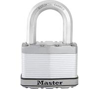 MASTER LOCK Cadenas Très Haute Sécurité [A Clé] [Acier Laminé] [Extérieur] [Anse L] M15EURDLF - Idéal pour les remises, les garages, les clôtures et les portails