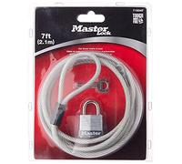Master Lock Cadenas tressé en Acier laminé 715DAT - Câble de 2,1 m et verrou Large de 2,1 cm