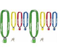 MASTER LOCK Chaîne Antivol Vélo avec Cadenas à Clé [Clé] [90 cm Chaîne] [Couleur Aléatoire] 8390EURDPROCOL - Idéal pour les Vélos, Vélos Electriques, VTT et autres (Lot de 2)