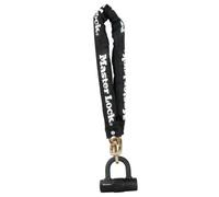 Chaîne en acier cémenté MASTERLOCK 90 cm x 10 mm de diamètre avec mini U à clé - noir - 8234EURDPRO