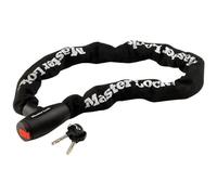 Master Lock Chaîne antivol moto 8291EURDPS – Acier cémenté 10 mm, 1 m, couverture nylon, clé, Noir