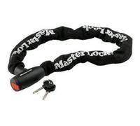 Master Lock Chaîne antivol moto 8291EURDPS – Acier cémenté 10 mm, 1 m, couverture nylon, clé, Noir