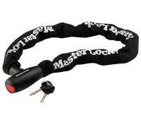 Master Lock Chaîne antivol moto 8291EURDPS – Acier cémenté 10 mm, 1 m, couverture nylon, clé, Noir