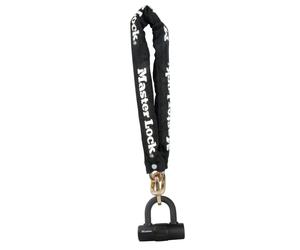 MASTER LOCK Chane en acier cment d'une longueur de 90 cm x 10 mm de diamtre avec mini U cl ; noir