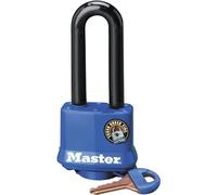 MASTER LOCK CO Cadenas laminé à anse longue avec housse bleue résistante aux intempéries 3,8 cm