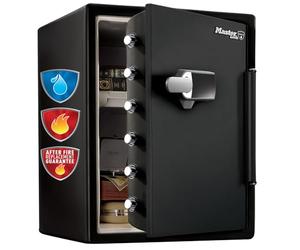 Master Lock Coffre Fort Anti Feu et Etanche à Code et Alarme, triple protection - vol, incendie et inondation, Combinaison Electrique, 56.6L, 60.3 x 47.2 x 49.1 cm