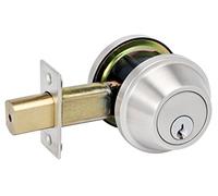 Master Lock DSCHSD32D Pêne dormant à cylindre unique robuste de qualité 2 avec butée de bosse, finition chrome brossé