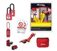 Master Lock ELECKIT-EN Kit de Consignation Electrique contenant Cadenas Diélectriques, Bloques Disjoncteur, Etiquettes "Défense de Manœuvrer", Crochet