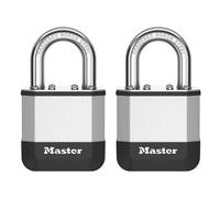 Master Lock Elite¿ Cadenas innovant nouvelle génération, en acier laminé haute résistance de 45mm - anse en acier au bore trempé de 25 mm - 2 clés - Pack de 2