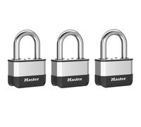 Master Lock Elite Cadenas Laminé 45mm Manille 38mm Lot de 3 MLKPK1TRILF