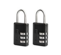 Master Lock Lot de 2 cadenas à combinaison noir avec code personnalisable à 3 chiffres pour bagages, sacs à dos, armoires, 647EC2