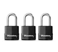 Master Lock Lot de 3 cadenas en acier Noir 48 mm