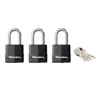 Master Lock Lot de 3 cadenas en acier Noir 48 mm