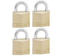 Master Lock Lot de 4 Cadenas en laiton pour cave, malle, vestiaire, 30mm avec serrure à clé